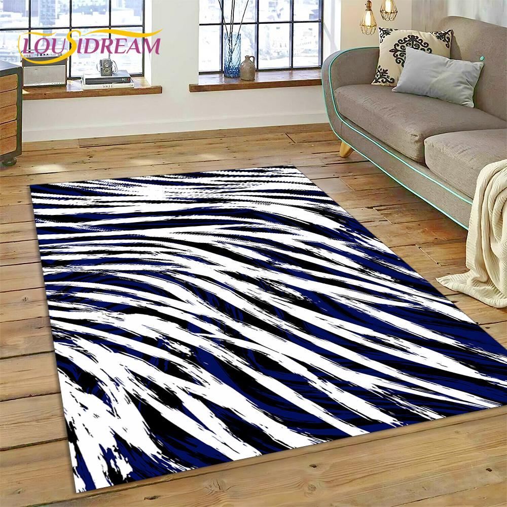 Colorful Zebra Stripe Leopard Tiger Print Pattern Rug Carpet for Living Room Bedroom Decor,Non-slip Decoration for Sofa Doormat