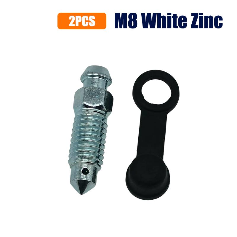 2/10Pcs Motorcycle Brake Caliper Oil Drain Deflation Screws M8 M10 With Rubber Cap For Caliper Air Bleed Nipple Bolts