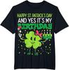 Happy St Patricks Day Birthday Bday Girls Kids Toddler T-Shirt Size S-4XL