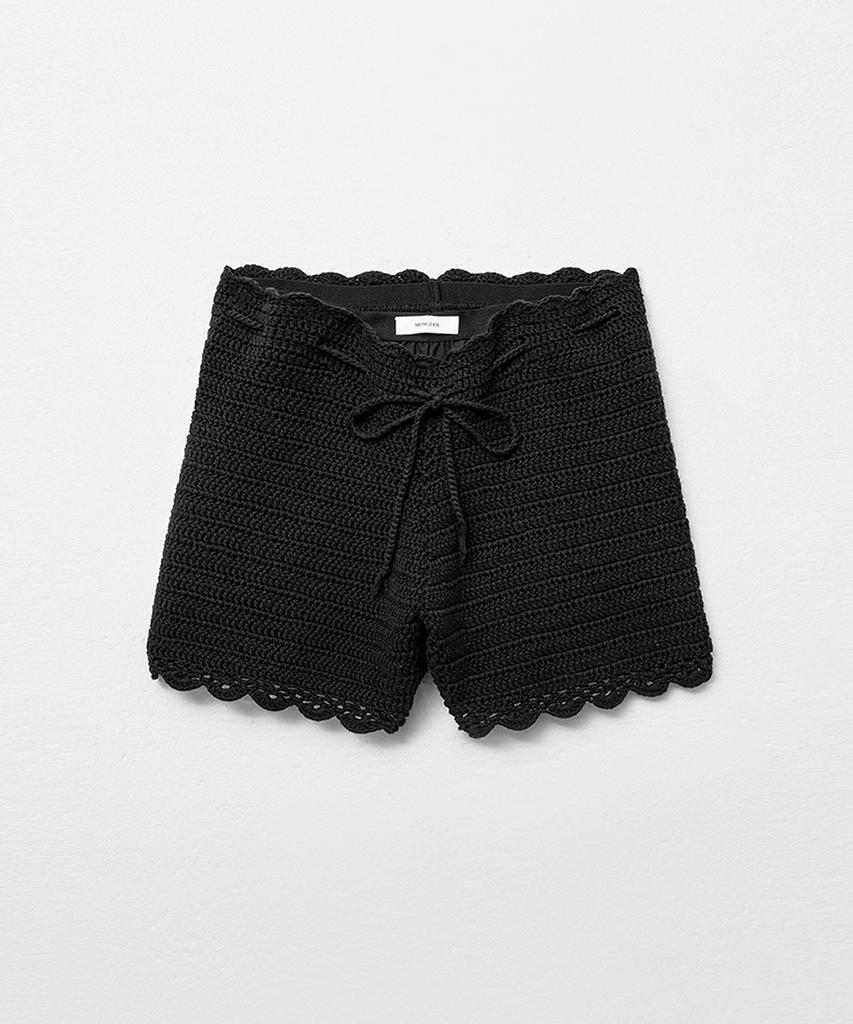 MONGDOL [Undershorts Set] Lace Crochet Knit Shorts Black Mdpt065Black