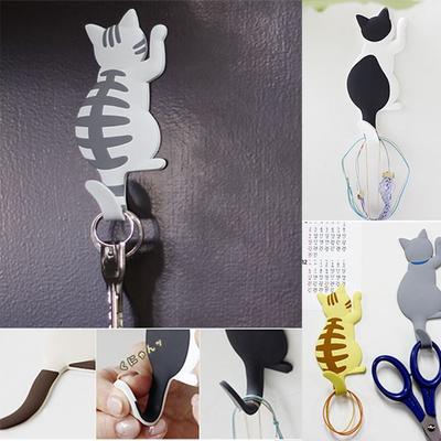 Novelty Cartoon Lovely Hooks Refrigerator Sticker Fridge Magnet Cat