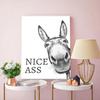 Plakat z Osłem i Ładnym Tyłkiem Zabawna Dekoracja Ściany Łazienkowej Plakat na Płótnie Humorystyczny Obraz Zwierzęcia do Domu na Wsi Biura Toalety