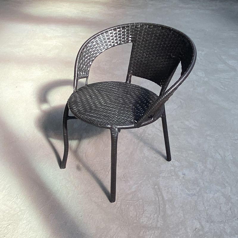 Handmade Woven Rattan Stool: Modern Simple Chair for Balcony or Outdoor Use