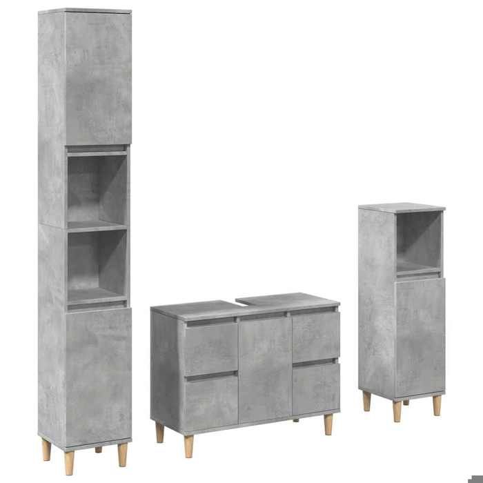 VidaXL Set of Bathroom Furniture 3 Pcs Concrete Grey 3324949