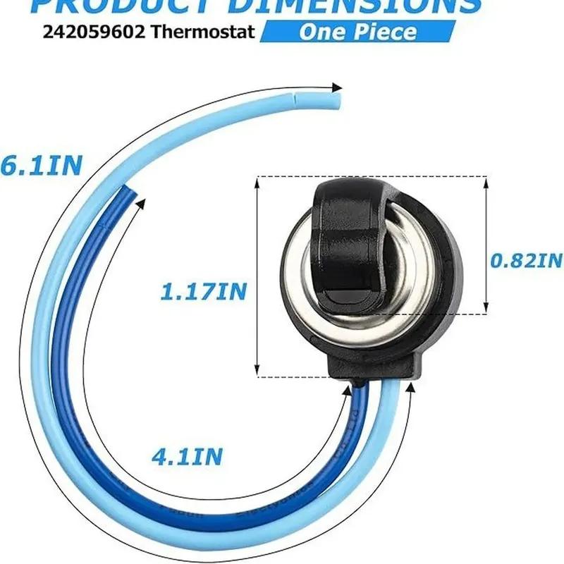 Replacement Defrost Thermostat 242059602 for Electrolux Refrigerators Compatible with Models Temperature Control
