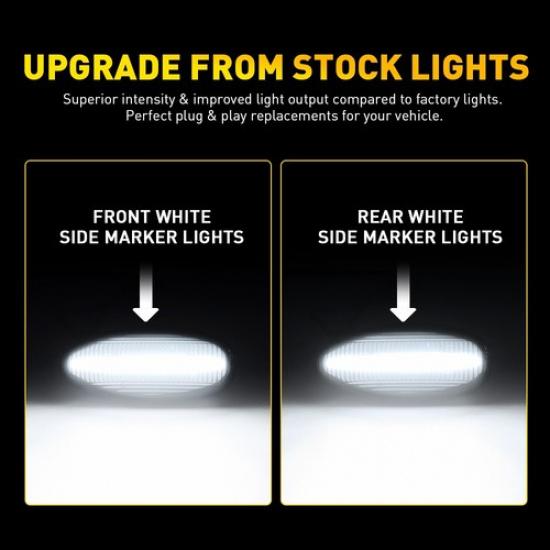 White LED Side Marker Lights For 2001-2014 Silverado 2500HD Chevrolet 3500HD EXV
