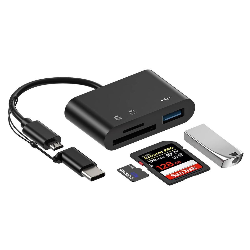 Type-C OTG 2.0 SD/TF Card Reader for Android Phones and Computers - Multi-Function Disk.