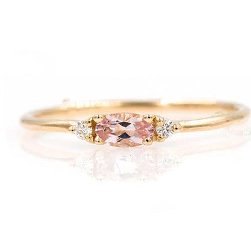 Beautifully Crafted 4 In 1 Set Of Womens Gold Plated Zircon Gemstone Rings