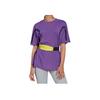 Adidas X Stella McCartney Color Block Loose Short Sleeve T-Shirt, Contrast Color Soft Casual Daily Tops Women Bright Purple White HH7220