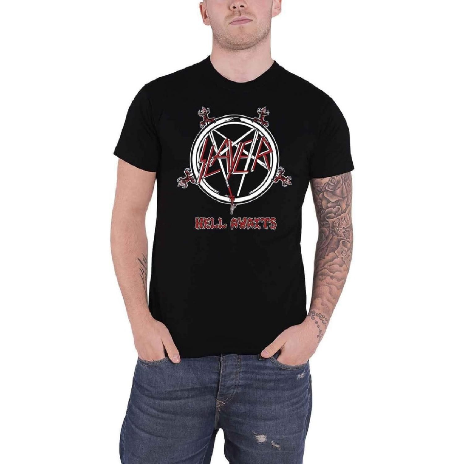 Slayer T Shirt Hell Awaits Tour Band Logo New Official Mens Black XXXXXL разноцветный
