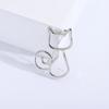 Women Brooch Hollow Kitty Shape Smooth Stainless Anti-slip Wear-resistant Coat Collar Hat Scarf Decoration