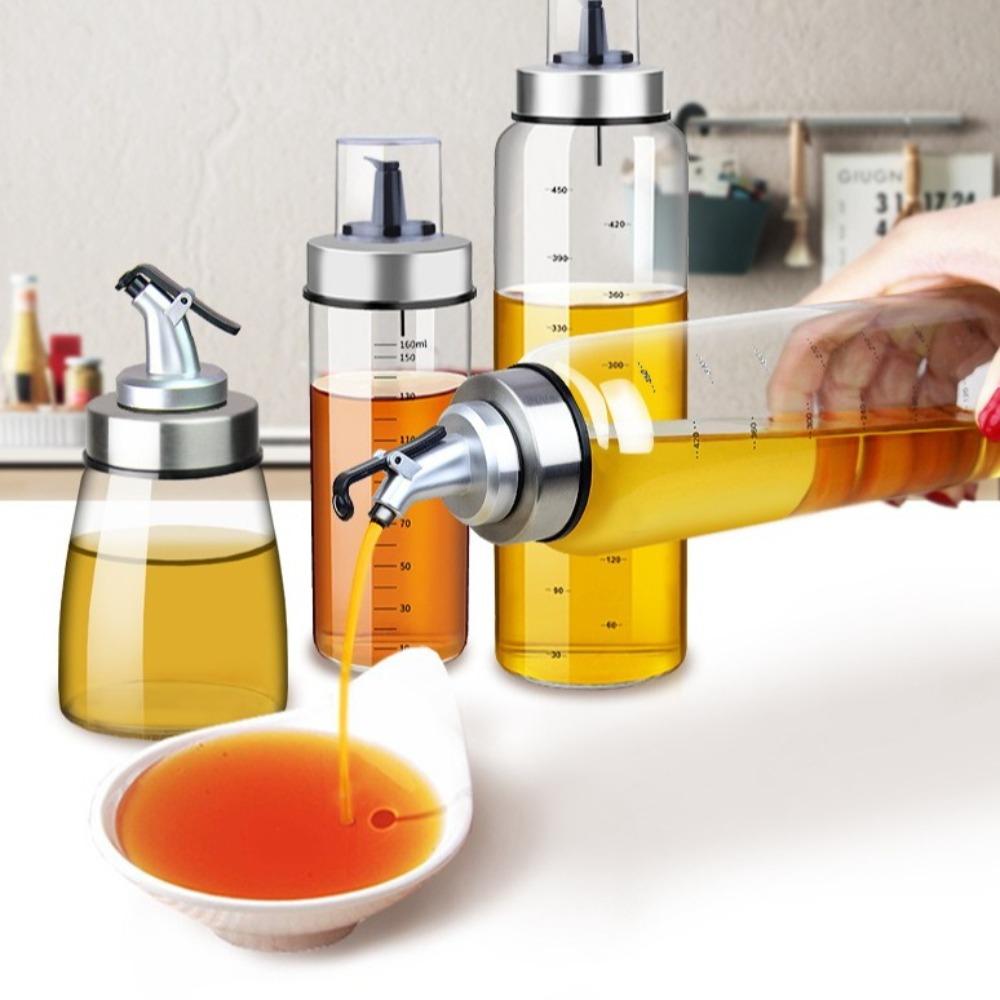 Automatic Opening Cooking Sauce Bottle 180/300/500ml Oil Storage Bottles  for Vinegar