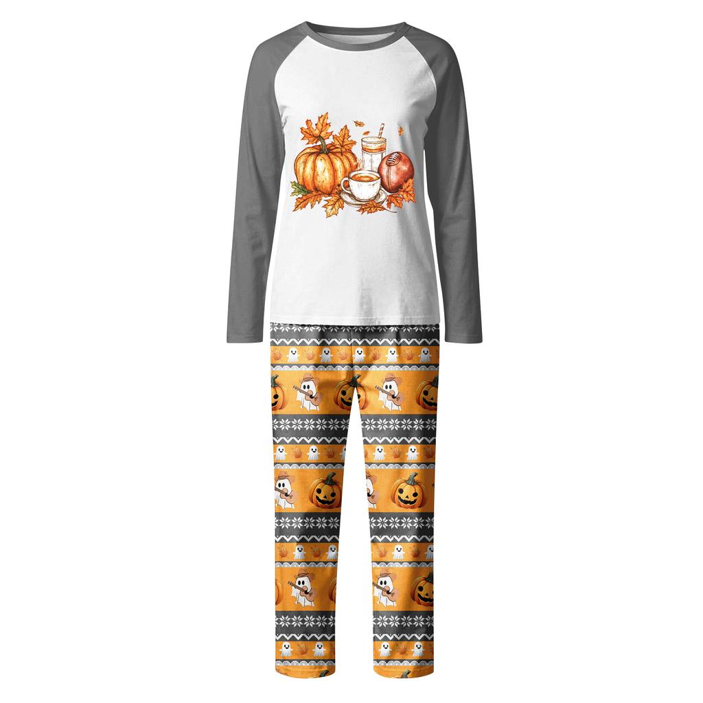 Halloween Print Family Matching Long Sleeved Parent-child Suit Home Clothes Suit Fall