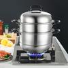 304 Stainless Steel Double Layer Steamer Pot for Induction & Gas Stoves - Multi-Functional, Thickened, Food Grade