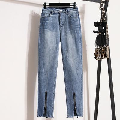 2024 Store Størrelser Nye Lange Bukser Dame Elastiske Vintage Jeans Ensfarvede Løse Rette Høy Midje Avslappede Basic Bukser Høstbukser