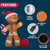 JOYFY 8 FT Christmas Inflatable Gingerbread Man with Candy Cane with Build-in LEDs for Xams Party Outdoor Dcor