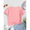 European sizes Girls' Summer Clothing, Toddler Girls' Outfits, T-Shirt with Eiffel Tower And Butterfly Flower Print, Creating a Stylish Look