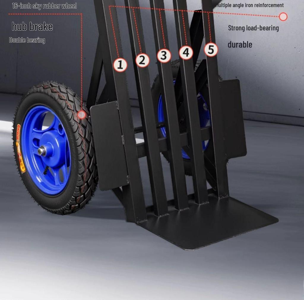 Tiger Car Two-Wheel Flatbed Hand Truck Cart with Large Wheels