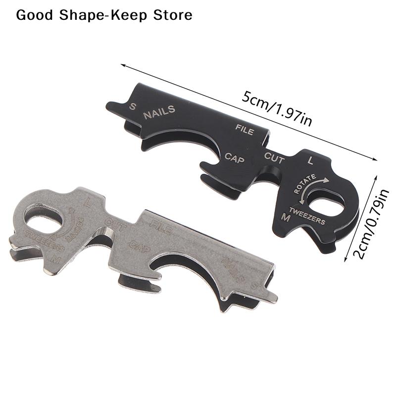 1Pc Stainless Steel Keychain Outdoor Camping Survival Gear Tool Hook Plier Nail File Bottle Driver Screwdriver Bottle Opener