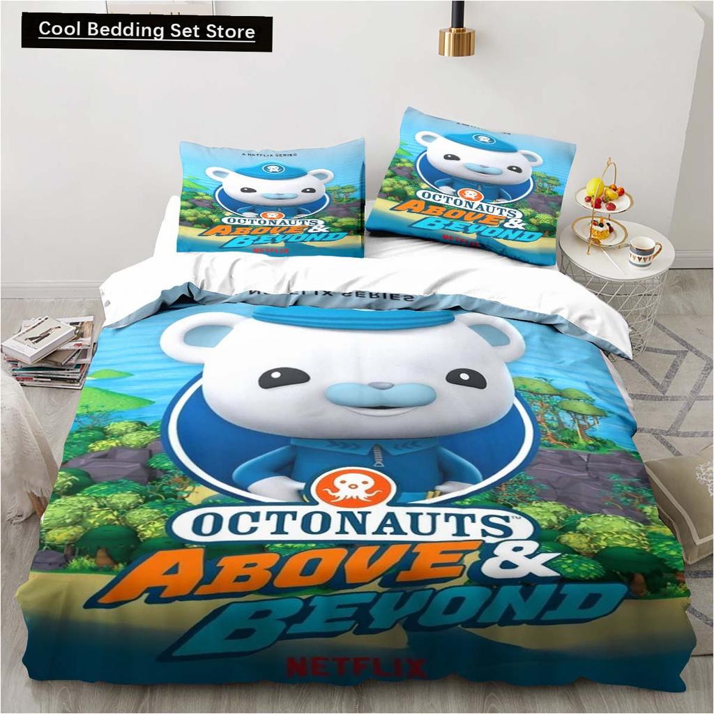 New 3D Cartoon Octonauts 2/3PCS Bedding Set Bedroom Single Double Bed King Size Quilt Cover And Pillowcase Kid's Birthday Gift