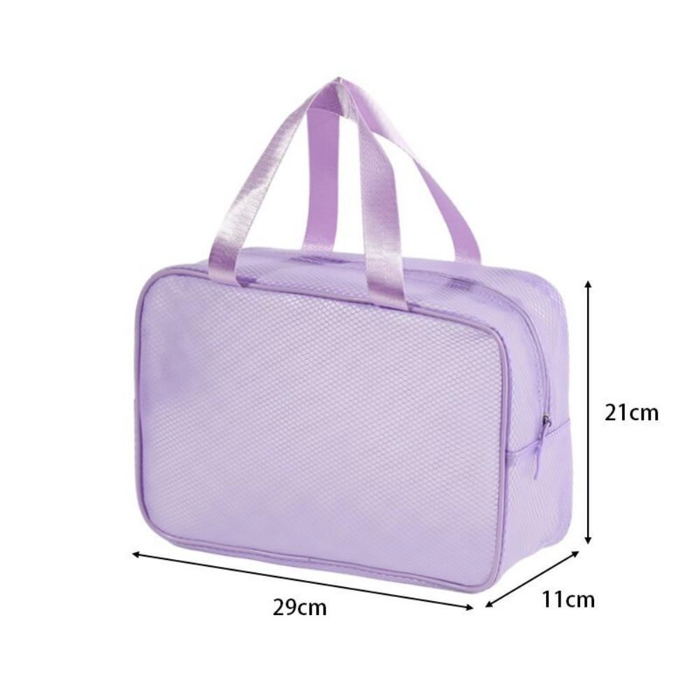 New Large Capacity Mesh Makeup Bag Handheld Zipper Make Up Organizer Case Transparent Waterproof Cosmetic Bag Travel