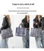 Gradient Denim PU Large Capacity Tote & Crossbody Bag - Trendy Fashion for Women