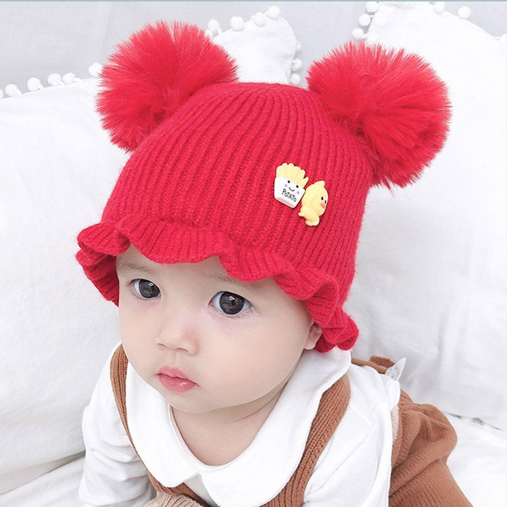 Knitted Beanie Cap Cute Pullover Hat Fashion Warm Hat  for Baby