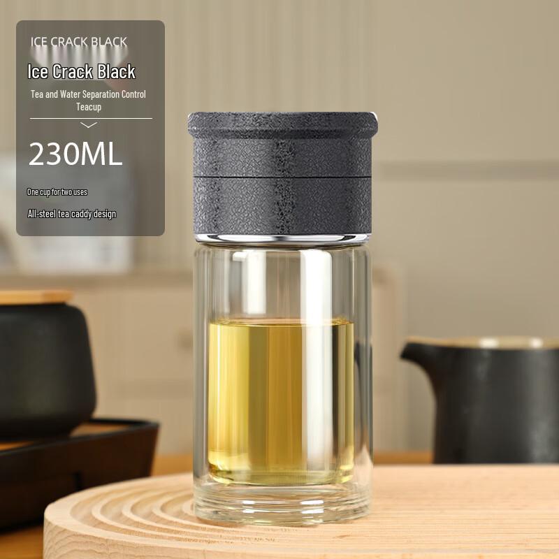 SX Double Wall Glass Tea Infuser Cup