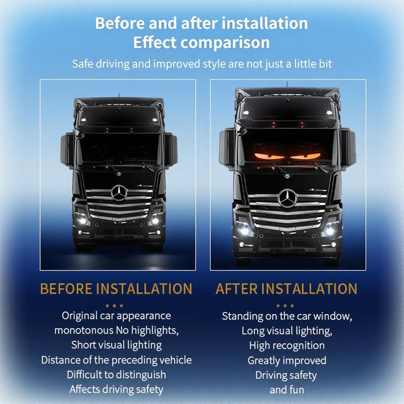 LED Truck Car Devil Eye LED Pixel Panel Light Car Windshield Truck Eye For Board Windshield 12V Car Graffiti Scrolling Truck Lig