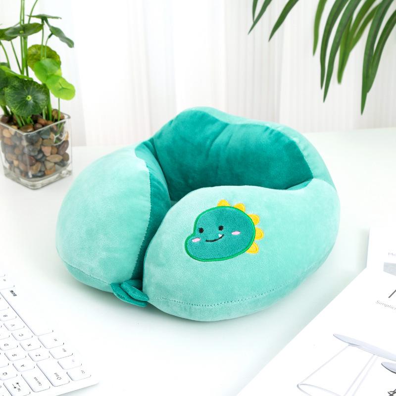 Cartoon Portable U-Shaped Neck Pillow - Foldable & Multifunctional for Travel