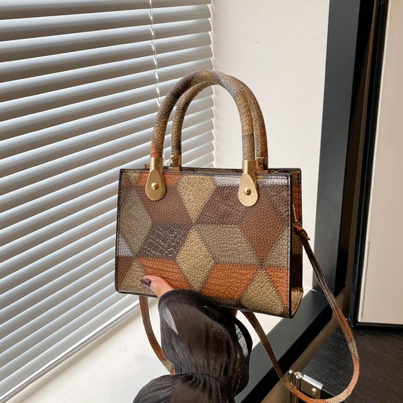 New Women's Design Sense Small Square Bag Fashion Trend High Quality Single Shoulder Crossbody Bag Patchwrok Handbag KTY