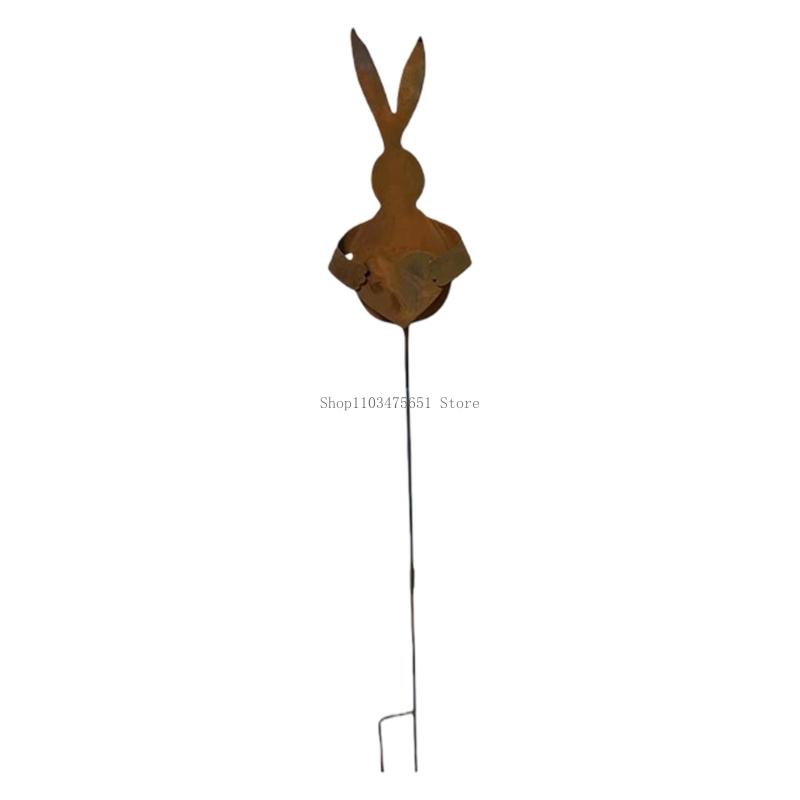 Rabbit Silhouettes Garden Decoration Bunnies Yard Signs Plant Pot For Easters
