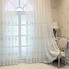 Luxe Gaasgordijn, Woonkamer, Slaapkamer, Europees-stijl Geborduurd Gaasgordijn, Driedimensionaal Vliegengaas, Balkonscherm en Verduistering