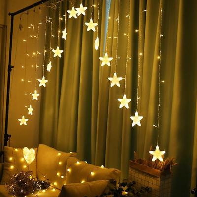 Zuhause Schlafzimmer Hochzeitsgirlande Partydekoration 300cm Lichter 220V Stern LED Vorhang Lichterkette