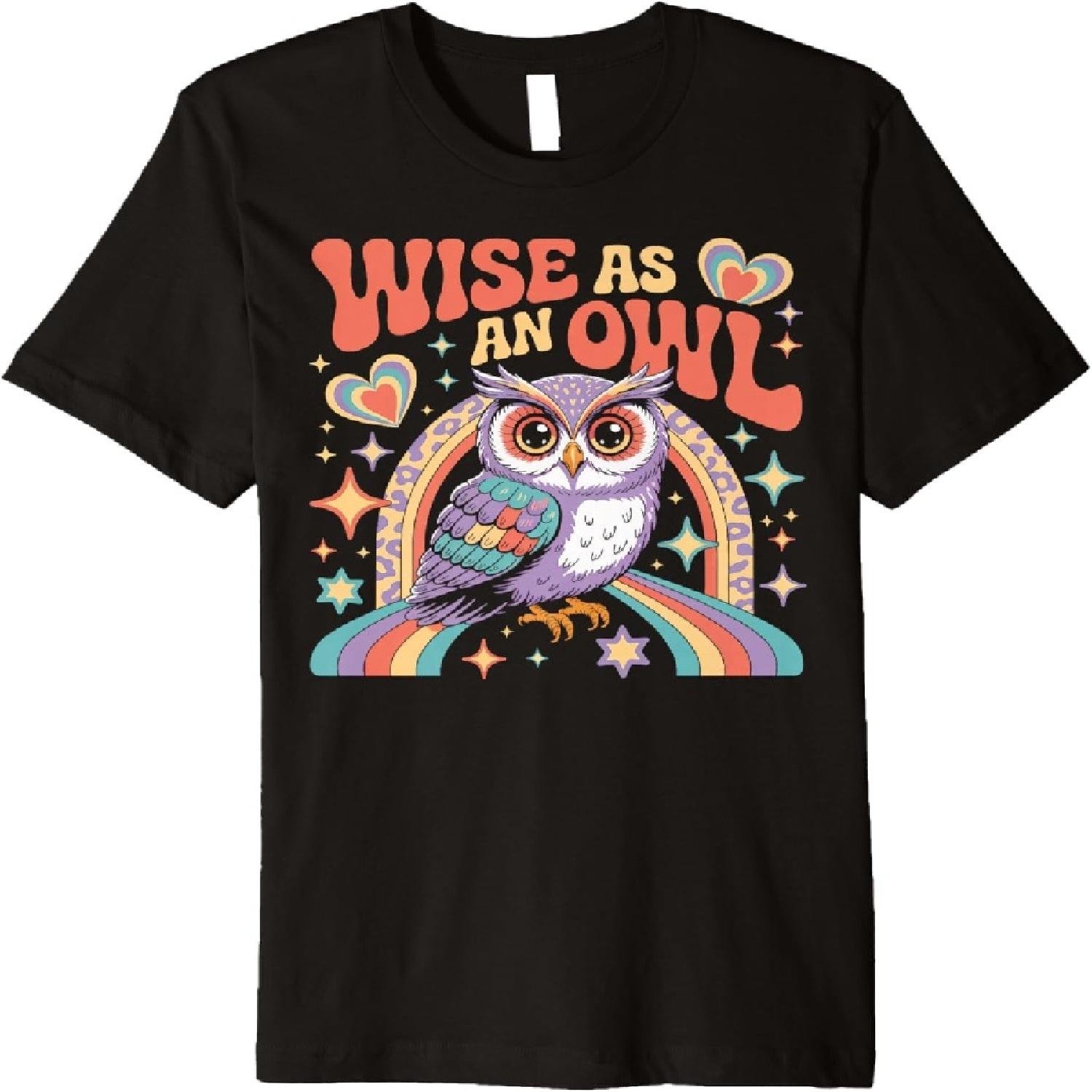 Wise as an Owl Reading Ancient Scrolls Premium T-Shirt S