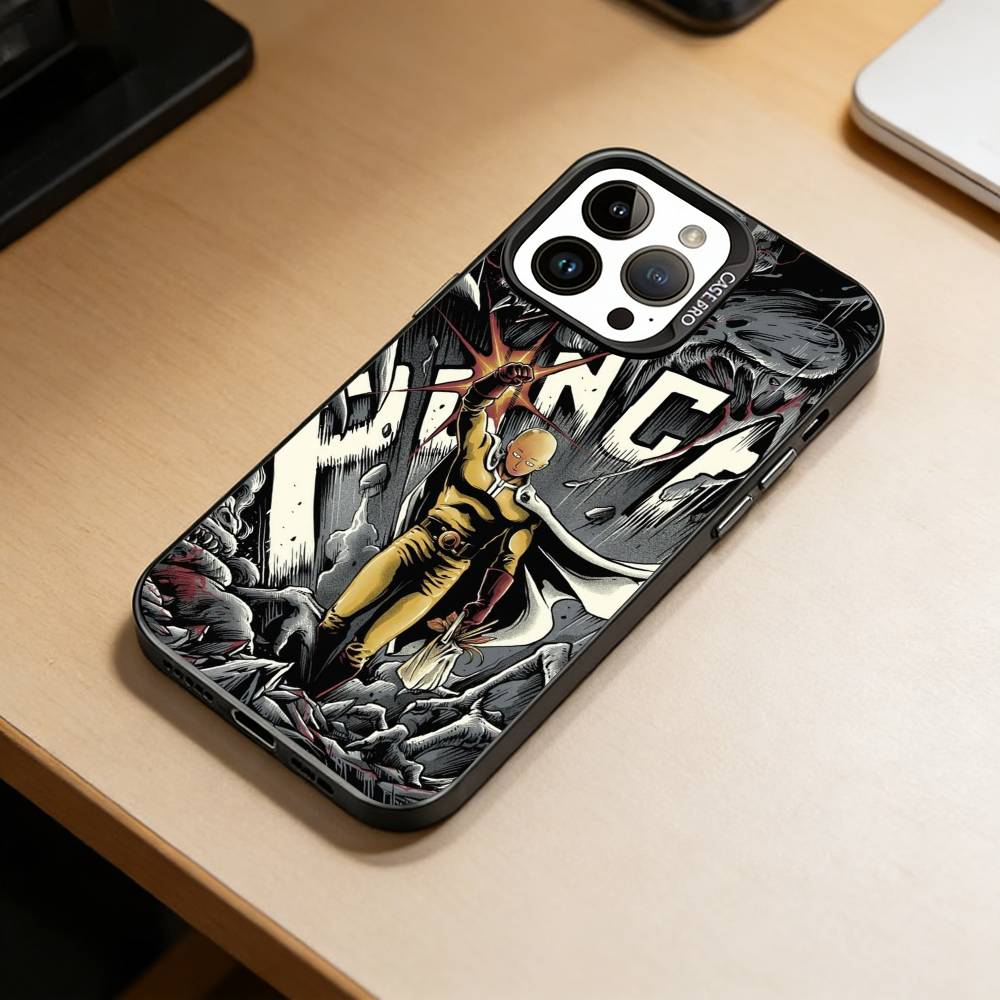 OO-One-Punch M-Man  Phone Case For iPhone 17,16,15,14,13,12,11 Plus,Pro Max,XS,Colorful Silver Black Cover