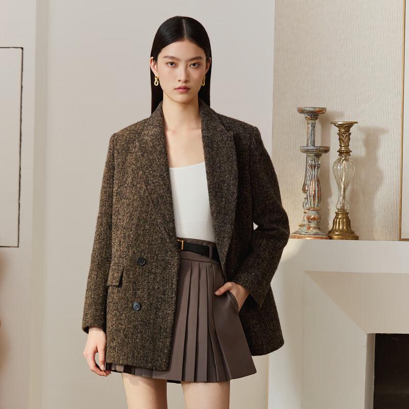 

ELLASSAY Women s Retro Wool Blend Blazer Coat M