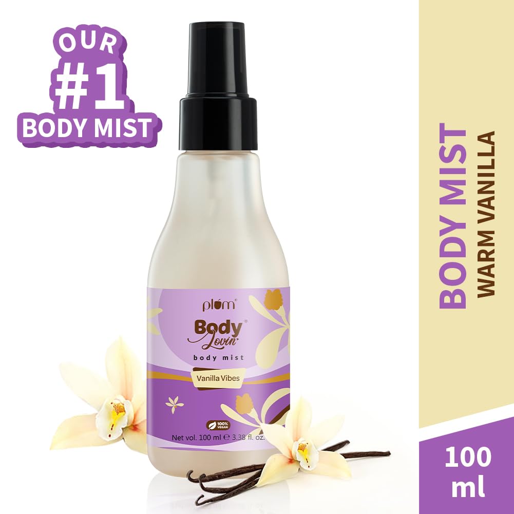Plum Bodylovin' Vanilla Vibes Body Mist for Women 100ml | Long-Lasting Sweet Vanilla Fragrance | Travel-Friendly Perfume Spray