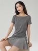2026 Summer Lyocell Off-Shoulder Slimming Short-Sleeve Women's T-Shirt - Elegant & Versatile
