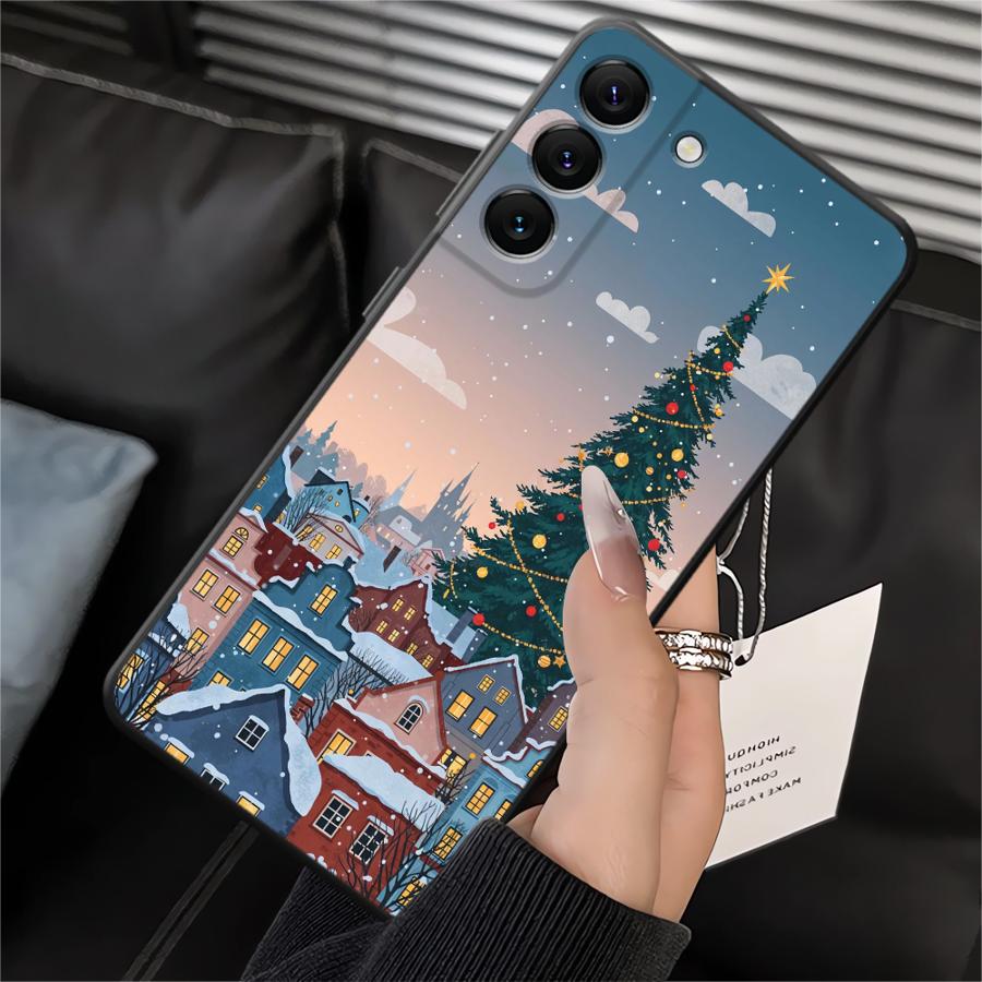 

Case for Samsung Galaxy A20 A13 A04 A50 A06 A40 A16 A30 A15 A70 A10 A12 A17 A05 Black Soft Phone Cover Winter Snow Christmas Galaxy A16