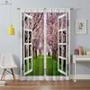 3D Printed Curtains for Bedroom, Living Room, Kitchen and Study Room, Realistic Sky Scenery Outside the Window, Blackout Curtain