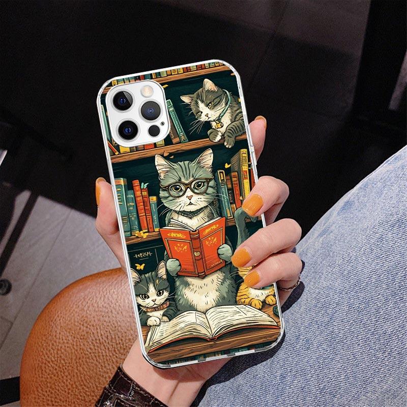 

Read Books illustration Reading Phnoe Case for Iphone 17 Air 16 16E 11 12 13 Mini 14 Plus 15 Pro Max 7 8 + SE 2020 Phone Cover C iPhone 17 Pro Max