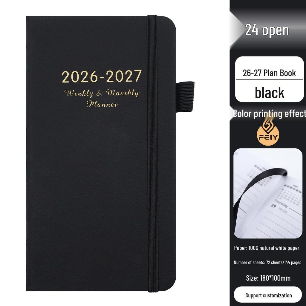 26-27 Mid-Year Weekly Pocket Planner - Compact English Schedule Notebook, 24K Pages.