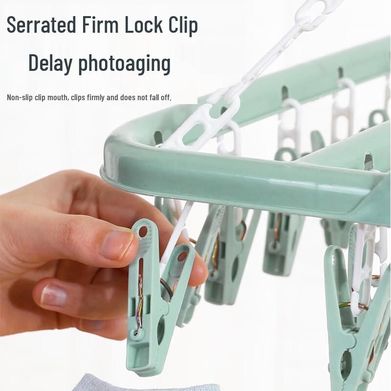 MENGTING 32-Clip Folding Laundry Drying Rack