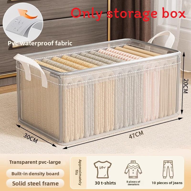 Modern Minimalist Clothes Storage Box With Foldable Steel Frame For Bedroom Organization