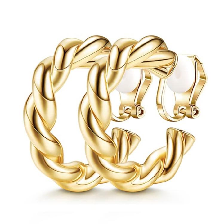9x No Piercing Required Earrings Creative Gold Plated Clip On Earrings No Pierced Comfort Fit For Women