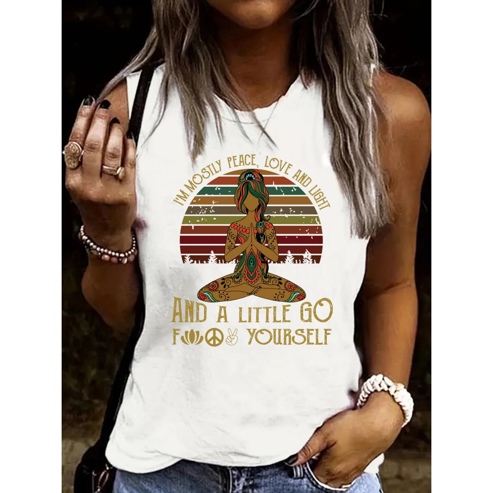 

Футболка без рукавов с круглым вырезом, креативный большой летний повседневный женский принт L