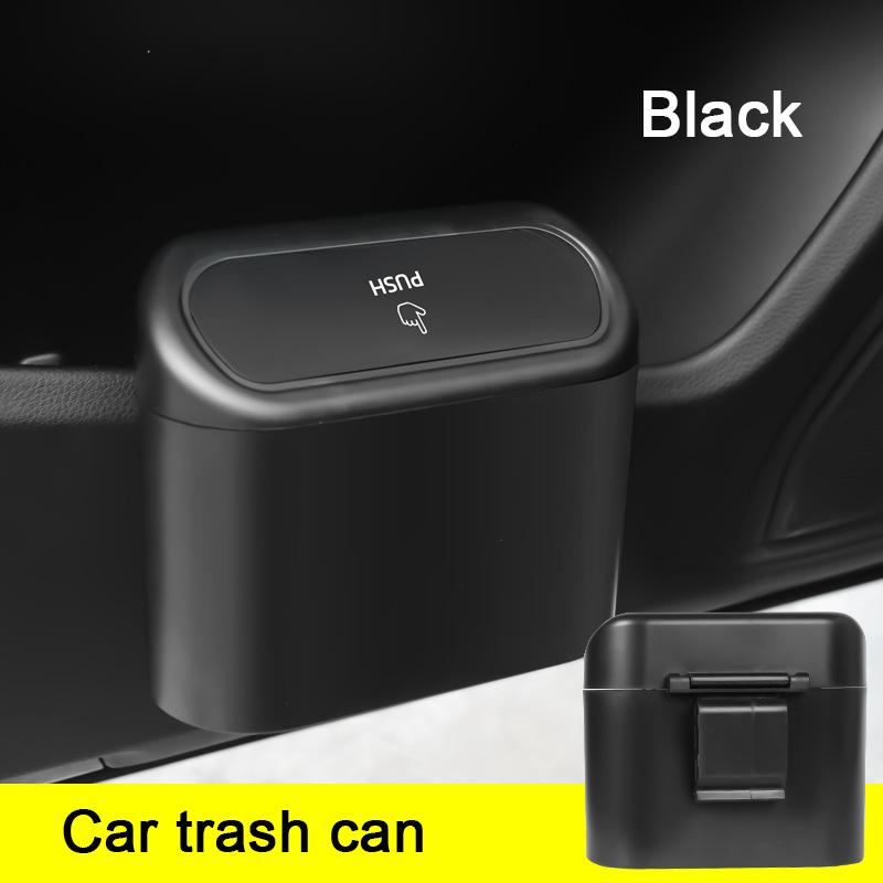 

Universal Organizer Car Trash Bin Hanging Storage Box with Lid Garbage Dust Case Storage Box Black ABS Mini Outdoor Rubbish Bin
