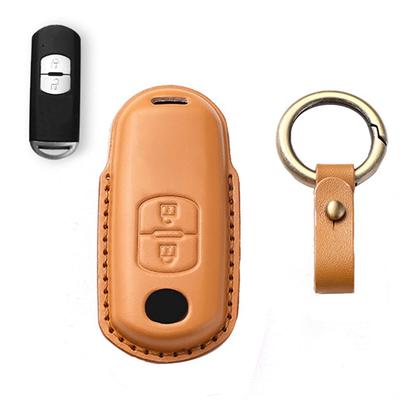 LETINGFAR Key Case for Mazda, Smart Key Case, Key Cover, Genuine Leather, Designed for