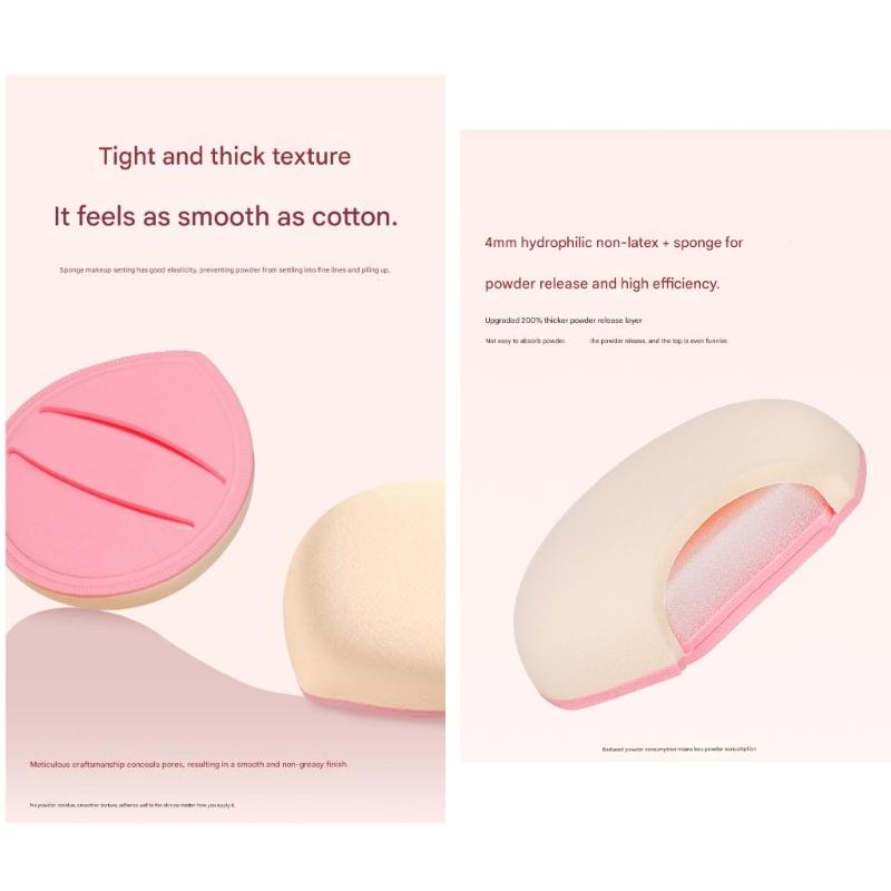 Set of 10 Powder Puff Sponge Portable Design for Natural Makeup Finish Daily Use